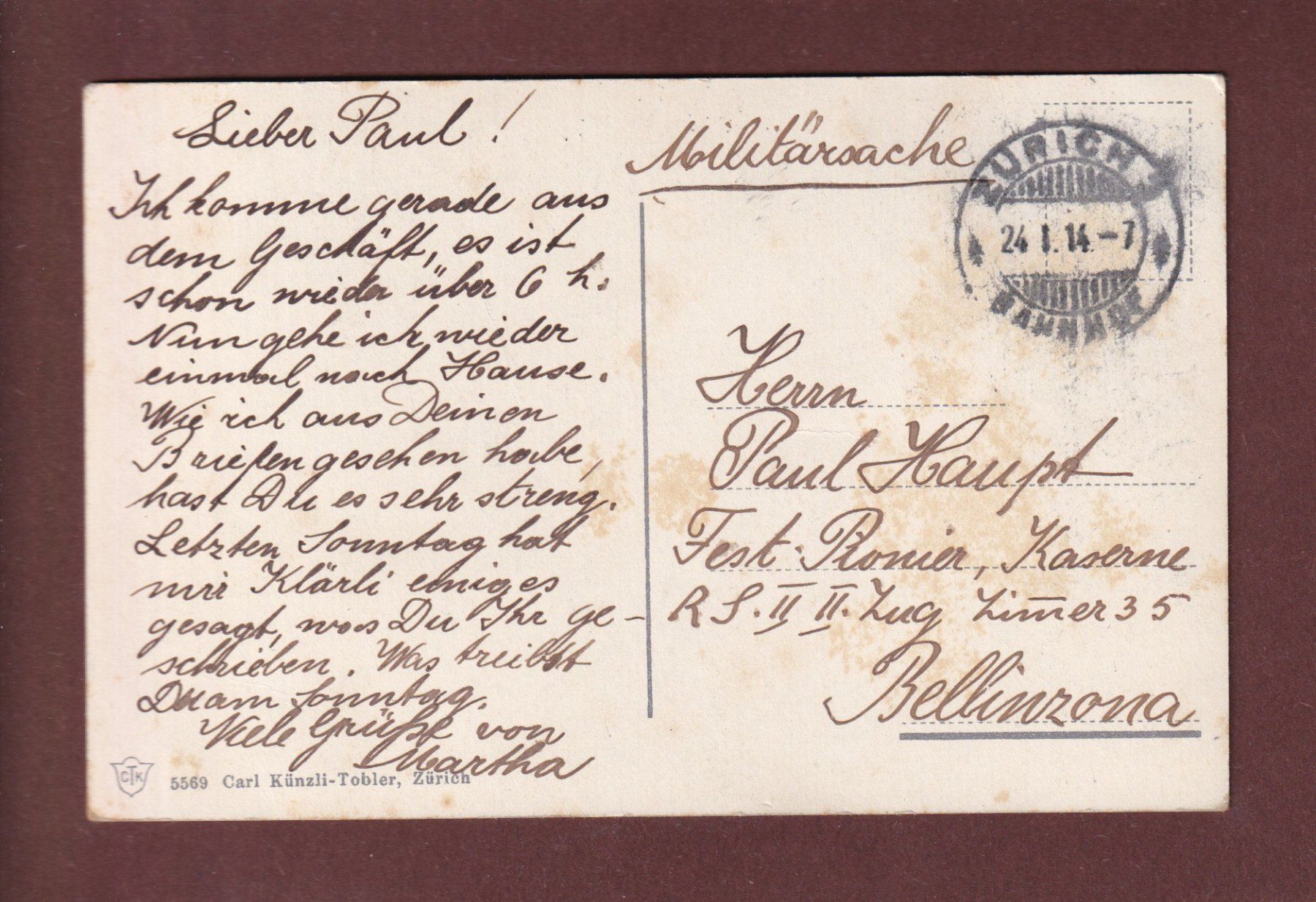 Cartoline postali: ZÜRICH - Brandung - 1914 // Eckbug // – Usato da Pully venduto da nicecards-shop 1