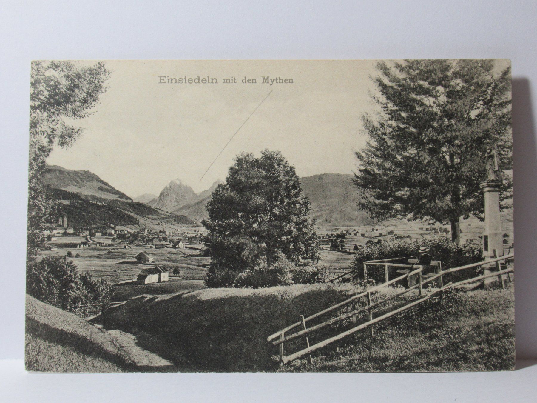 Ansichtskarten: Einsiedeln mit Mythen 1908 – Gebraucht aus Grenchen von Bluemchen1900
