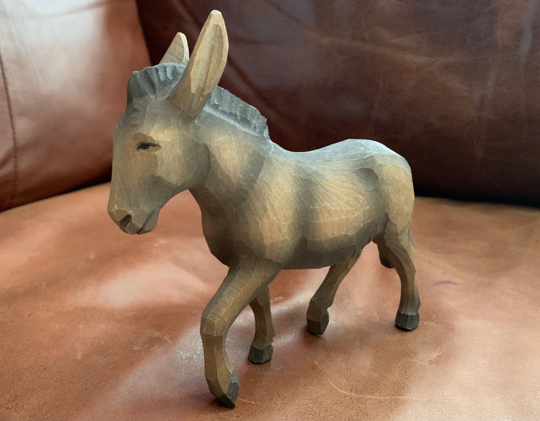 Figuren: Huggler Brienz, Esel schreitend, Holz, Krippenfigur – Gebraucht aus Kloten von petrol5555 1