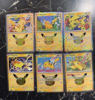 6 Pokemon Karten Pikachu Set Holo neuwertiger Zustand
