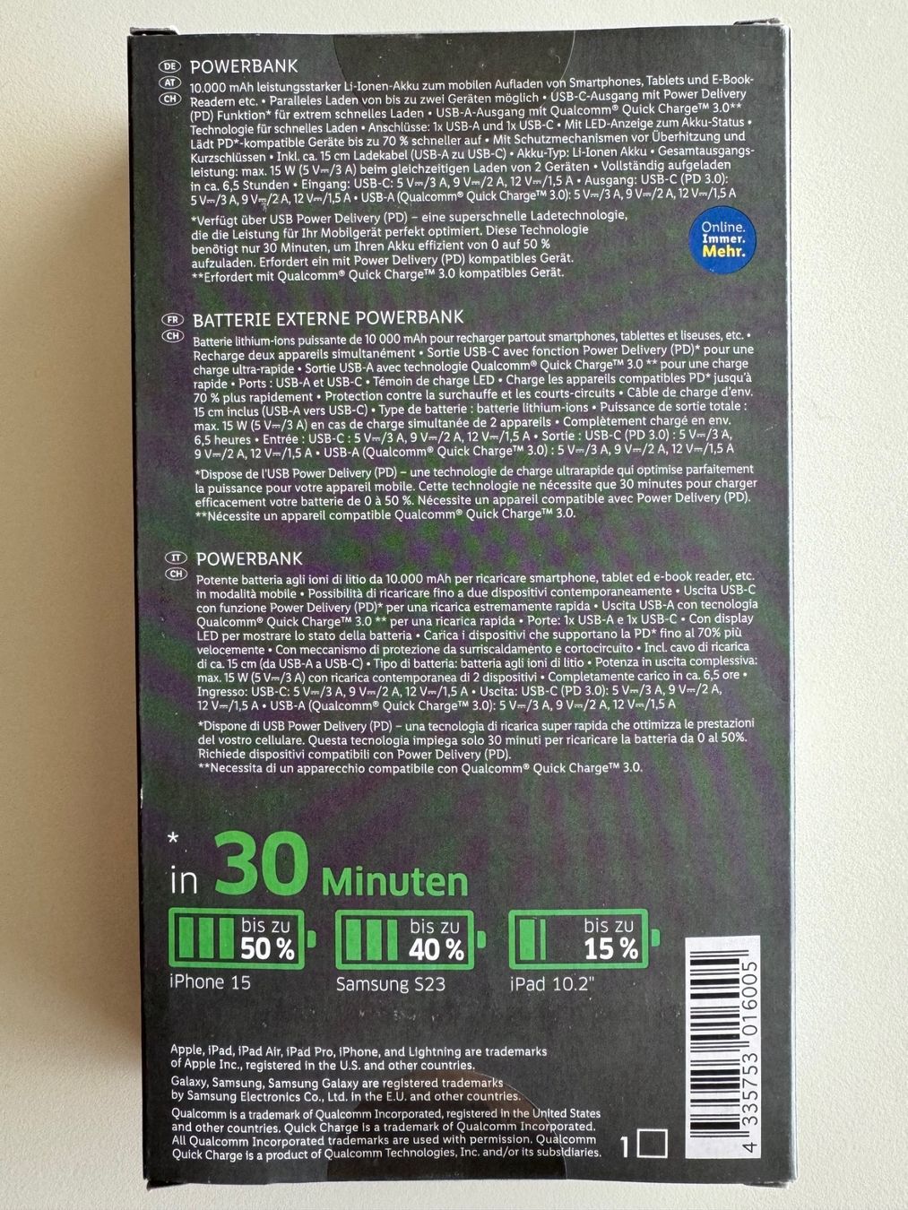 Ladegeräte: Tronic Powerbank 10.000 mAh – Neu und originalverpackt aus St-Gingolph von GoldenKeys 1