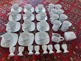 Exklusive Kaffee Service LEHNER By 12+8 Tassen+8 Eierbecher,