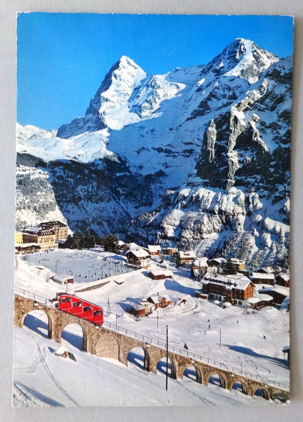 Ansichtskarten: Mürren, Allmendhubelbahn, Eiger, Mönch – Gebraucht aus Fétigny von Billy2miny