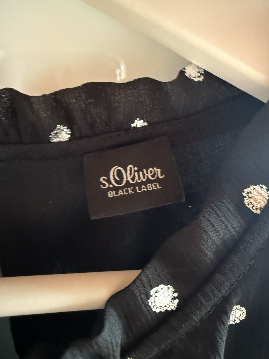 S.Oliver Camicette: s.Oliver Bluse schwarz Glitzerpunkte Gr. 40 Top Festlich – Usato da Sennwald venduto da natatom 1