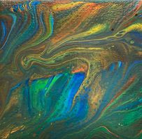 Acrylbild 10x10cm incl. kleiner Staffel, Handgemaltes Unikat