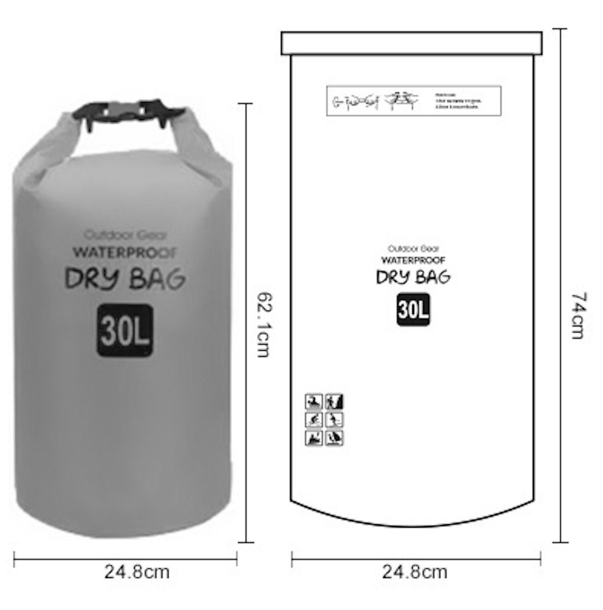 Zaini: Sac Sec étanche avec Anse réglable 30L NOIR – Nuovo e nell'imballaggio originale da Morges venduto da All4nature 2