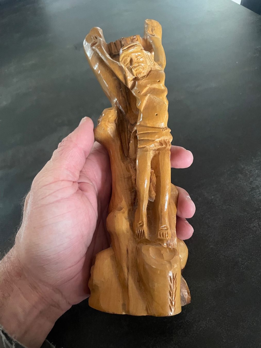 Statuette: Ancien Crucifix en Bois Sculpté – Usato da Vallamand venduto da Bricbracbroc82 3