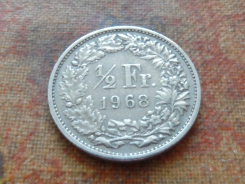 Tutti le monete: 1/2 Fr. 1968  Sans/Ohne  "B" – Usato da Romanel-sur-Lausanne venduto da Swift13