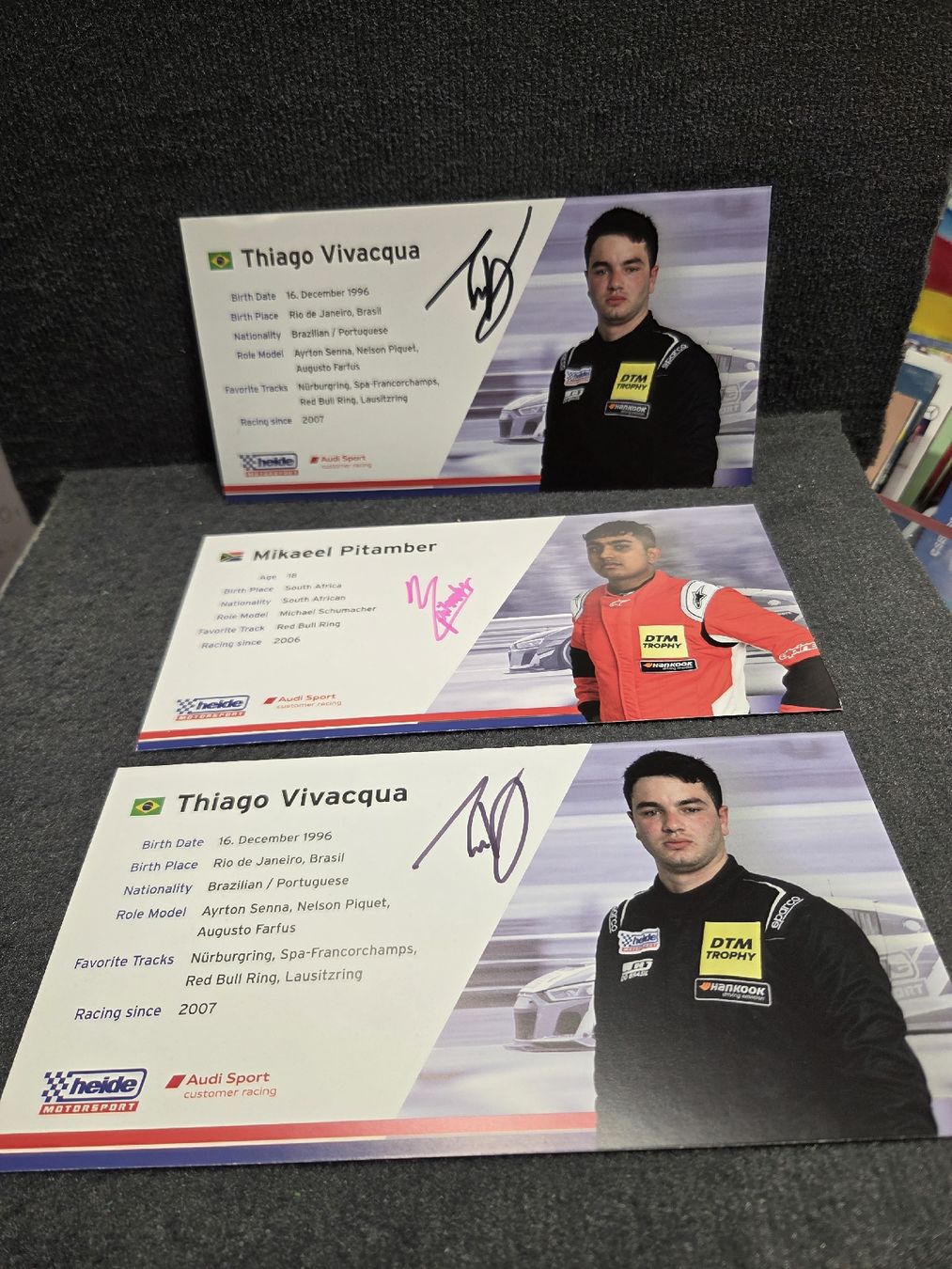 Autografi: DTM Trophy 2022 Mikaeel Pitamber Thiago Vivacqua – Usato da Wetzikon ZH venduto da AmacherM
