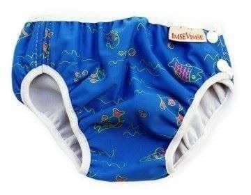 Badewindel, Babybadehose blau Fische Gr. M (7-10kg)