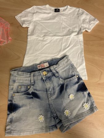 Mädchenshorts Gr. 104 Sweet Junior +Shirt Naturaline  BIO
