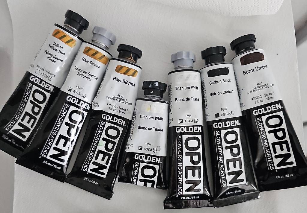 Farben: Golden OPEN Acrylfarben Set + Medium – Gebraucht aus Studen BE von A.Lagona 1