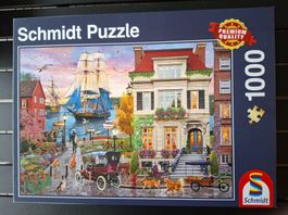 Puzzle Motiv "SCHIFF IM HAFEN"