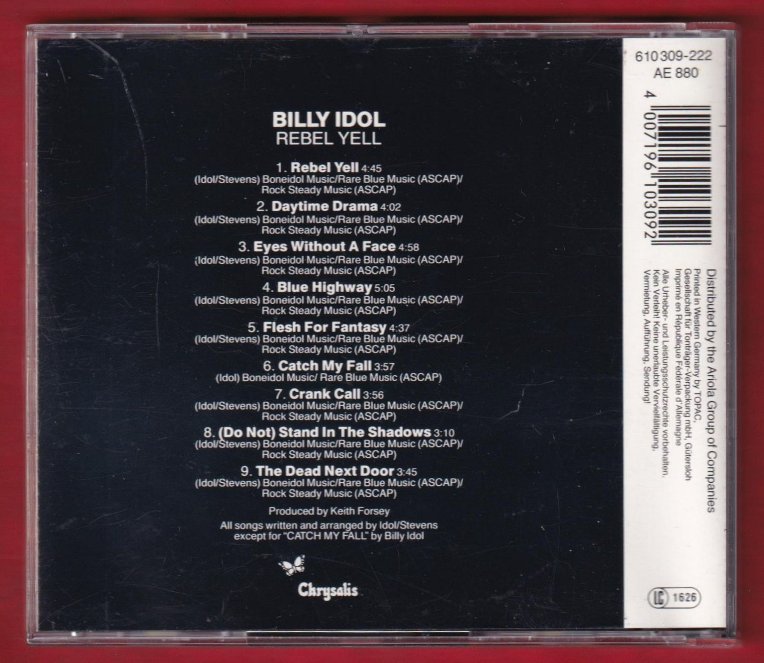 CDs: Billy Idol - Rebel Yell (CD) – Gebraucht aus Zürich von Pfluftl2000 1