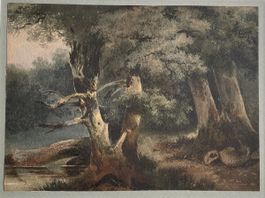 Sous-bois aquarelle attr. à Al. Calame
