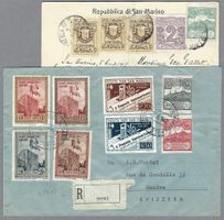SAN MARINO, 2 GUTE FRANKATUREN (1 x SASS 49 x 3); 1913-1943