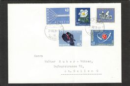 Ortsbrief St.Gallen , 5 x 40 Rp , gel. 31.Xll.1958