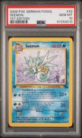 PSA 10 Seemon Fossil 1.Edition 42/62 Deutsch
