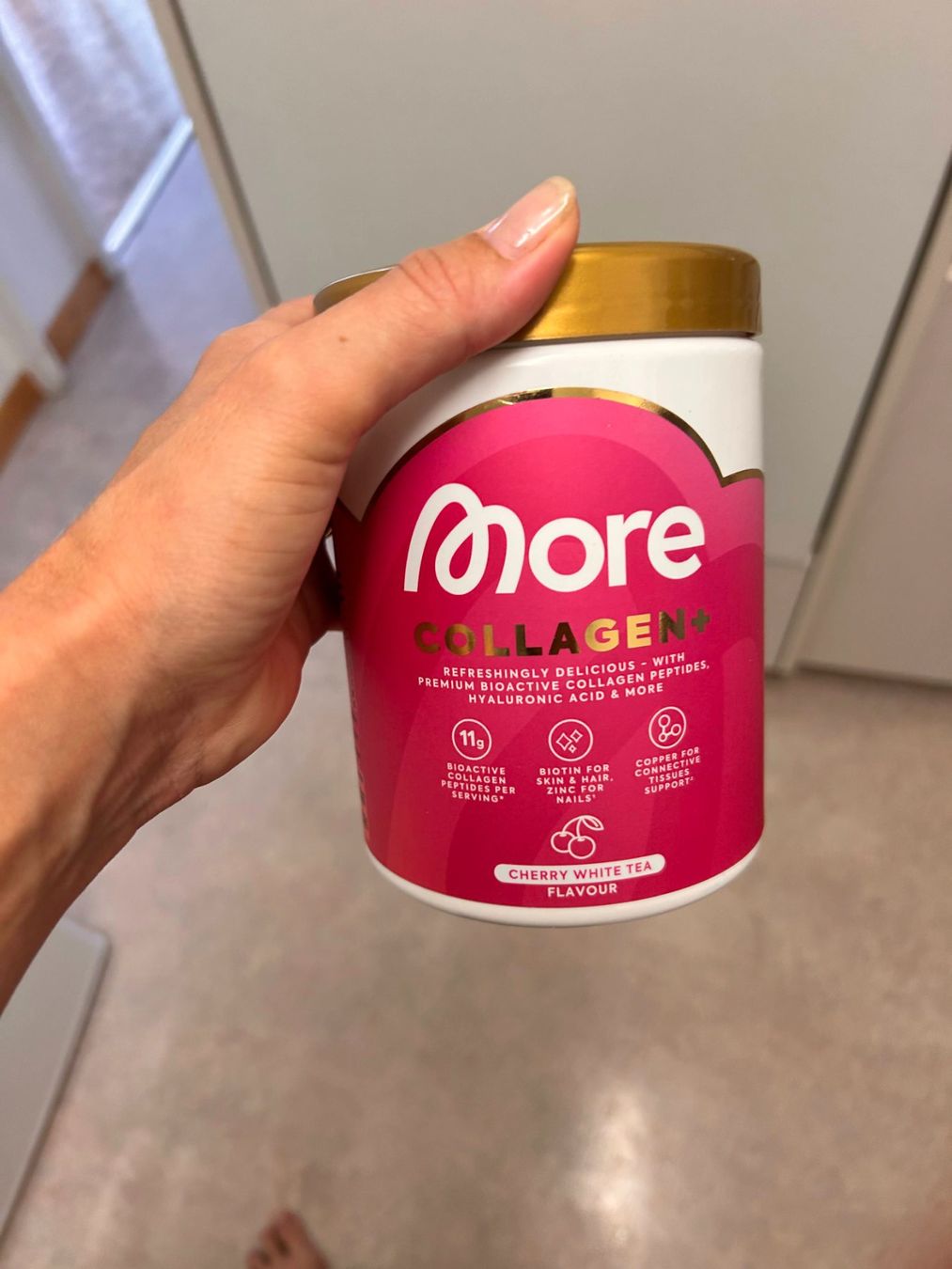 More Nutrition Lebensmittel & Spezialitäten: More Nutrition Collagen + Cherry white tea – Gebraucht aus Horgen von Sunshine_12399