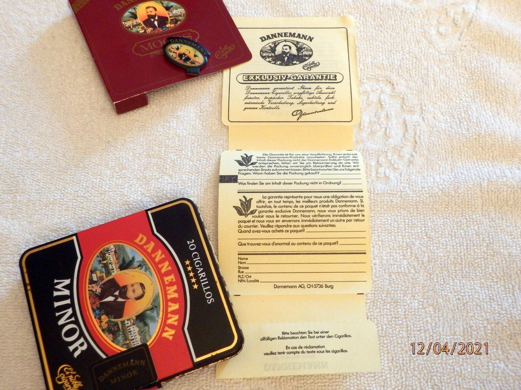 Sigari: Blechdose, Pin von Dannemann-Cigarillos – Usato da Ueberstorf venduto da dinbau 8