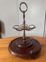 Serviteur/porte pipes Christofle argenté et bois