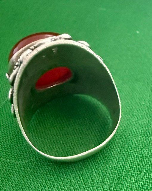 Bagues: Vintage Ring Continental Silber mit Karneolstein Size 57 – D'occasion à Osco par Gatto_Nero 1