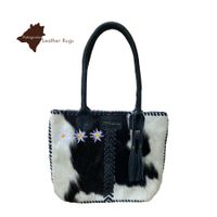 Handtasche aus echtem Kuhfell Edelweiss