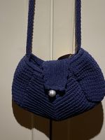 HANDTASCHE DUNKELBLAU,HANDGEMACHT