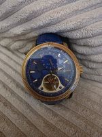 Portas Herren Uhr Lederband blau neu!!!