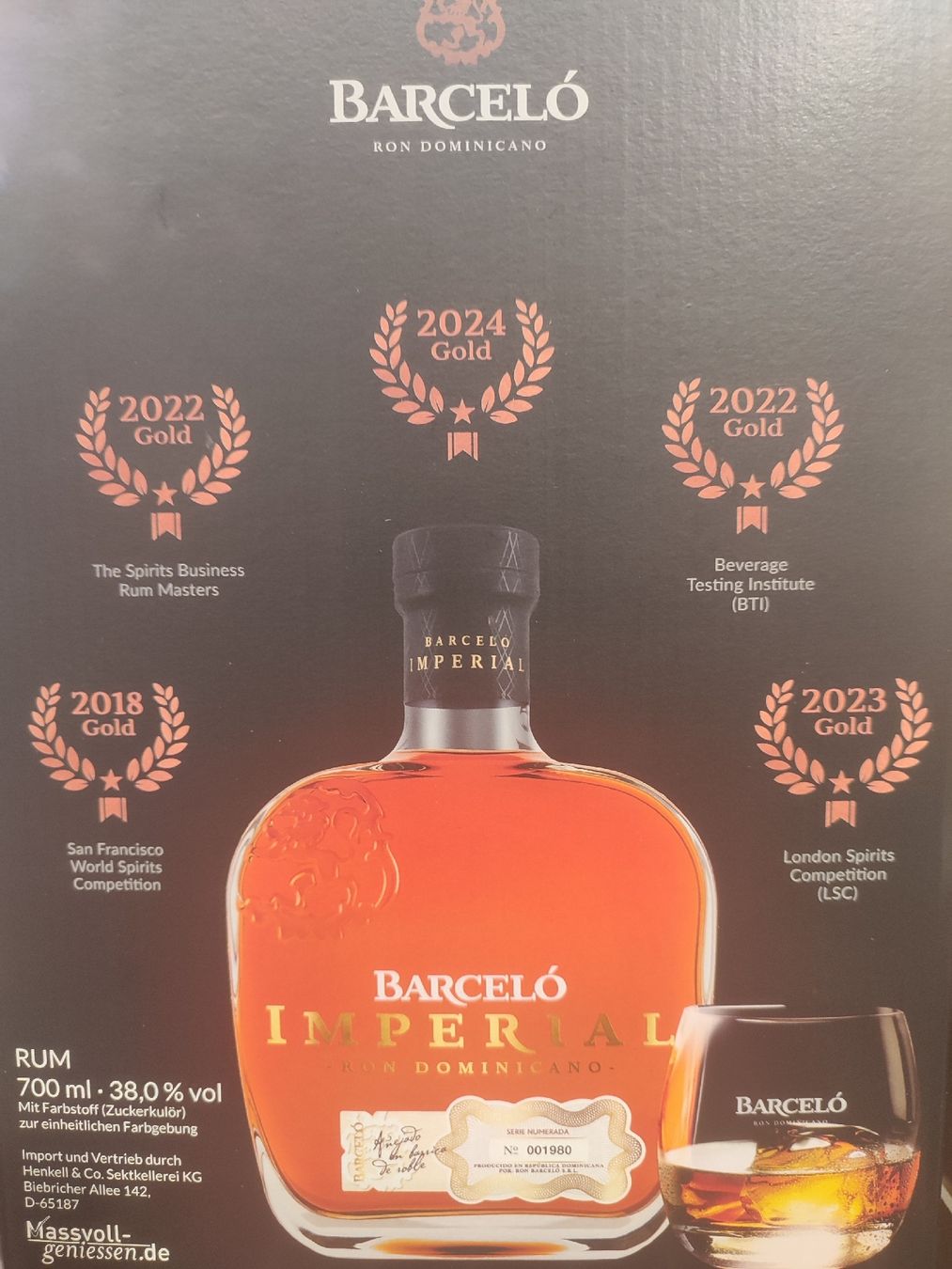 Bevande alcoliche: Barceló Imperial Rum 0,7 L – Nuovo e nell'imballaggio originale da Waltenschwil venduto da Bodensee84 2