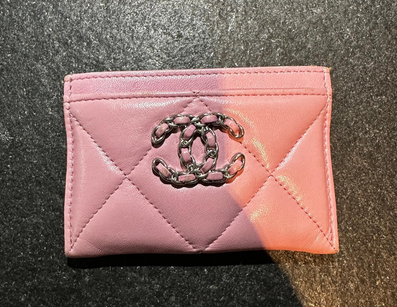 CHANEL porte-carte Cuir rose (Neuf avec emballage d'origine) à