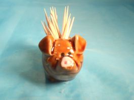 60er Jahre Schweinchen mit Zahnstocher
