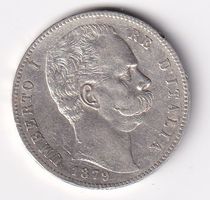 Italien 5 lire 1879 (R) s-ss RAR