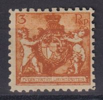 Liechtenstein 1921: Wappenmuster 3 Rp. - 47B - Kat. 175.--