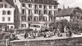 19.7.50 Beckenried a.See/ Steg+Hotel de la Lune/Mond