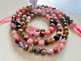 Natürlicher Multicolor-Turmalin Strang  Facettiert – ca 4 mm