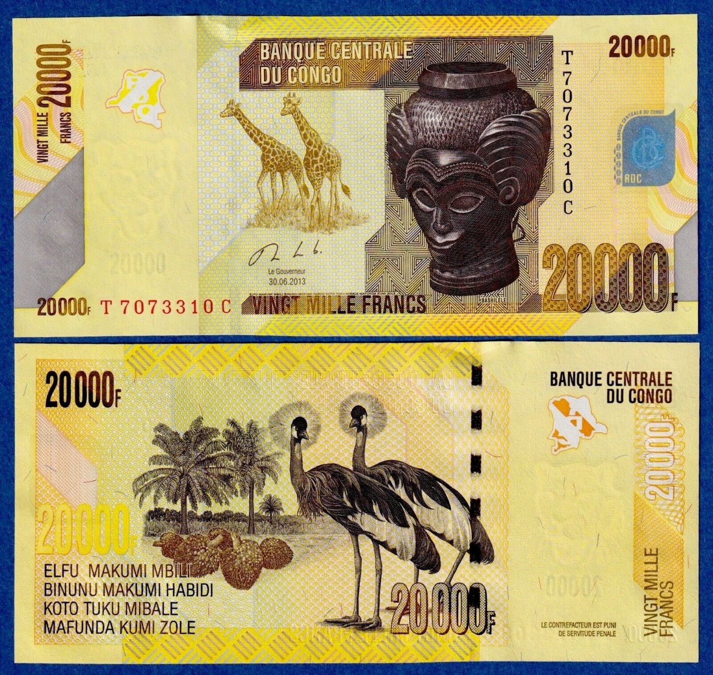 Banconote: Set Congo 1000.5000.10000.20000 Francs UNC – Nuovo e nell'imballaggio originale da Auw venduto da VIMM-78 5