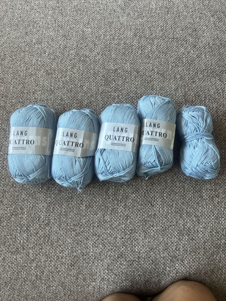 Lang Yarns Wolle: 5x LANG YARNS QUATTRO Wolle hellblau neu – Neu und originalverpackt aus Basel von noe_k52t