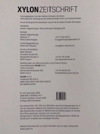 Xilografie: Carl, Bettina, Xylon-Heft Nr. 167 – Usato da Zürich venduto da Baumgarten05 2