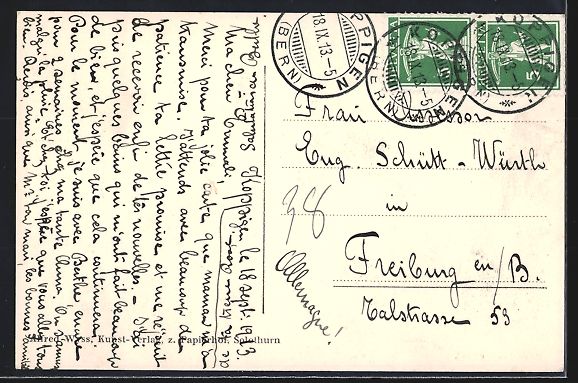 Cartoline postali: AK Koppigen, Kirche, 1913 – Usato da Berlin venduto da bartko-reher 1