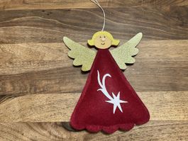 Sale! Weihnachtsdeko: Süsser Engel aus Filz mit Goldflügel ✨