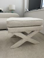 Eleganter Eichholtz Hocker Cordoba, Bouclé Cream, Top Zustan