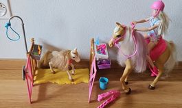 Barbie Spielset mit Puppe und 2 Pferden