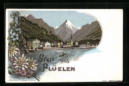 Lithographie Flüelen, Totalansicht