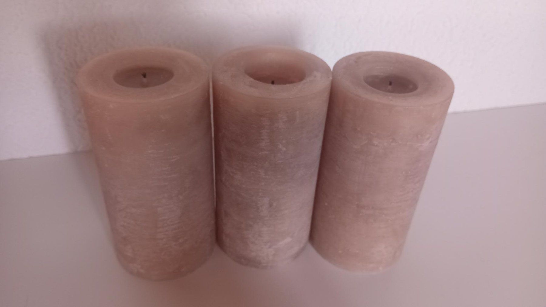 Kerzen: Kerzen Raureif 3er Set , ca. 14 cm hoch – Gebraucht aus Salez von Robe12 4