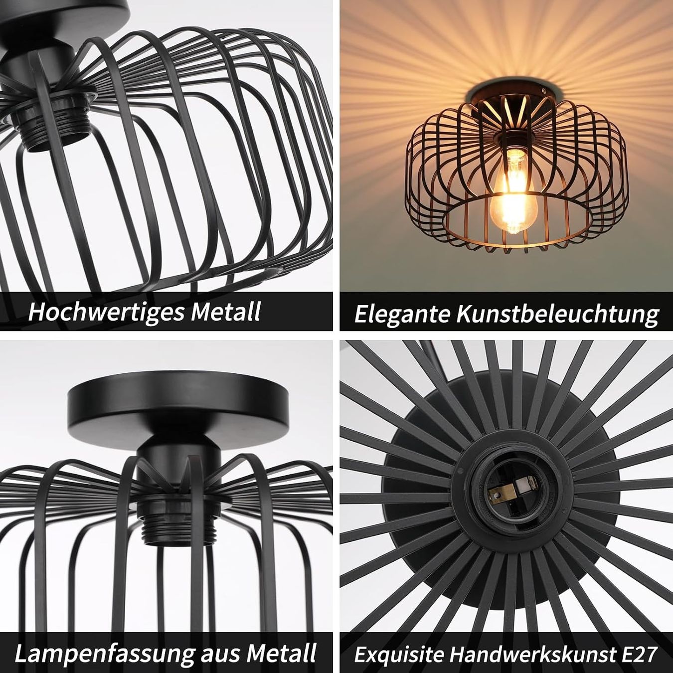 Lampadari & plafoniere: Vintage Deckenlampe Metall Schwarz E27 – Nuovo e nell'imballaggio originale da Gossau ZH venduto da amzbud 2