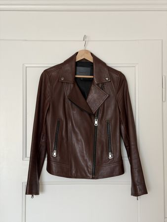 Massimo Dutti Lederjacke braun Grösse S guter Zustand