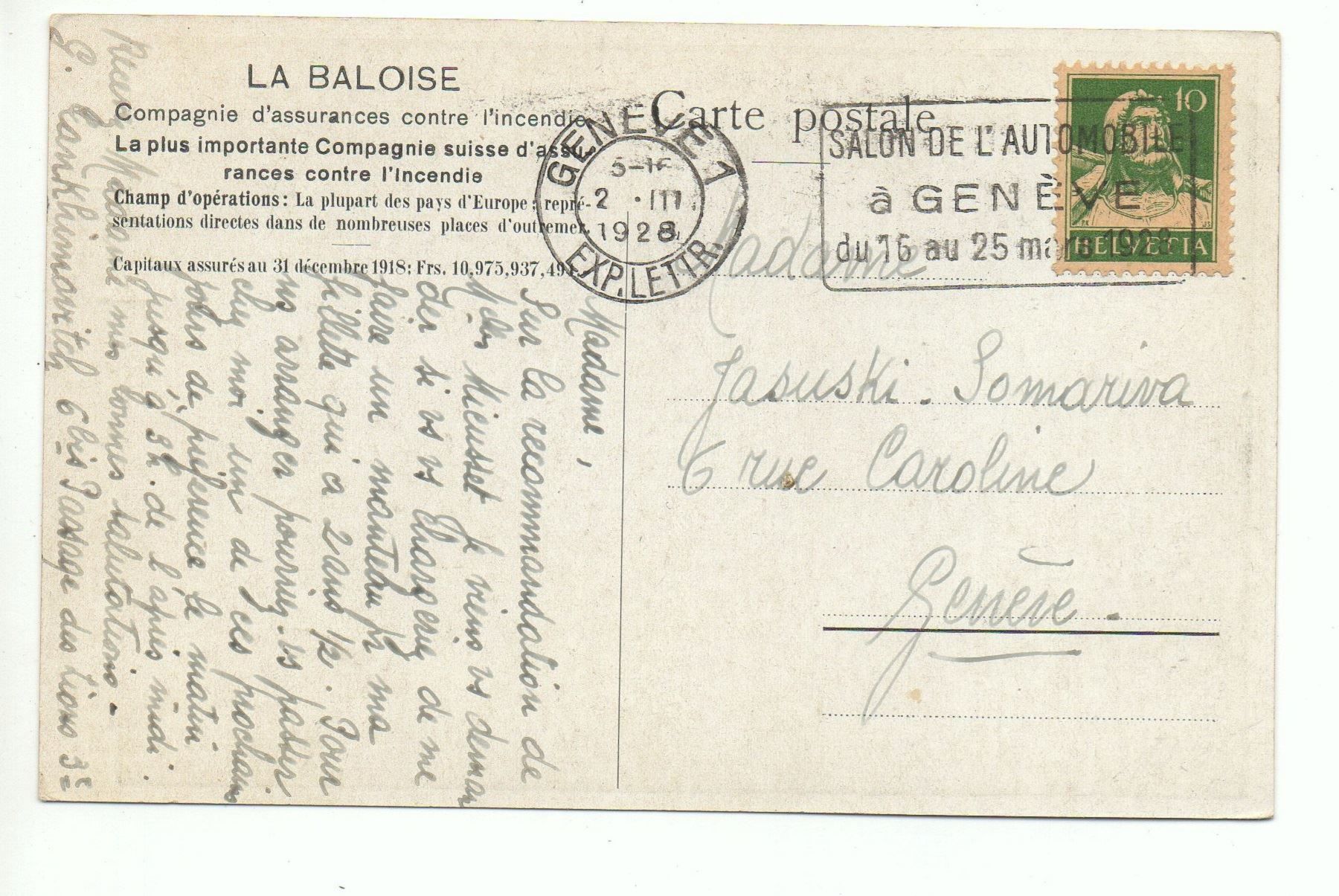 Cartoline postali: BASEL La Bâloise, Hôtel de la Compagnie – Usato da Jona venduto da philajona 1