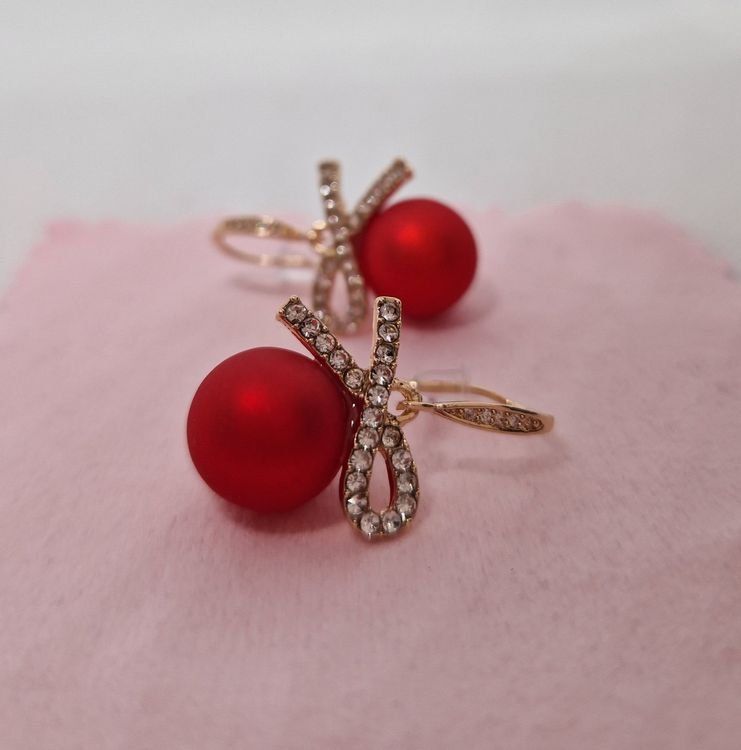 Orecchini pendenti & Orecchini a lobo: Schmuck rote Ohrringe runde Kugel – Nuovo (secondo la descrizione) da Rotkreuz venduto da Carbone_Bijou-Shop 3