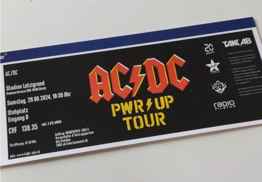 AC/DC - Zürich Ticket (Neu und originalverpackt) in Einsiedeln für CHF ...